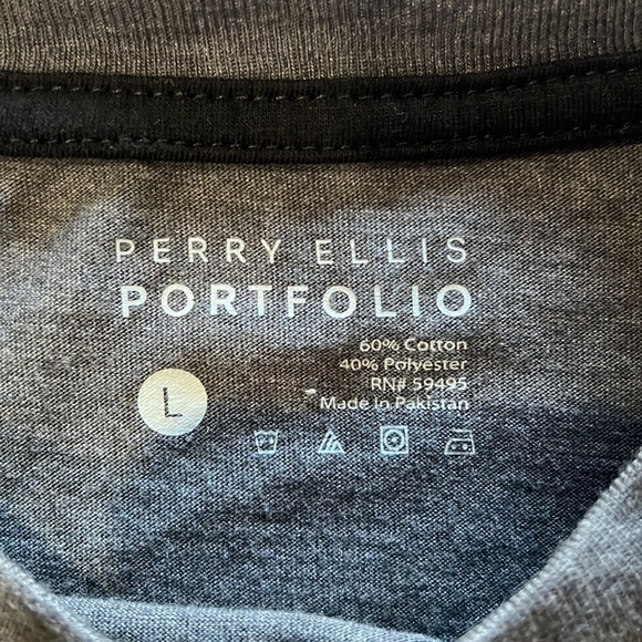 Perry Ellis Portfolio Gray Shirt in size L - Picture 3 of 4